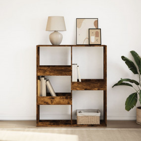 Book Cabinet Smoked Oak Engineered Wood Medium Storage