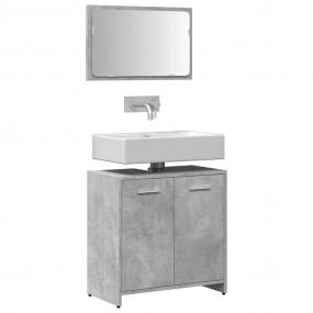 Bathroom Cabinet With Mirror Concrete Grey Engineered W...