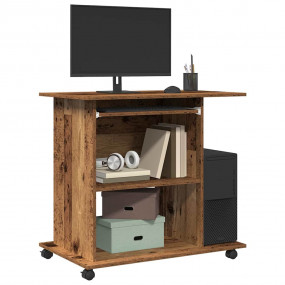 Computer Desk Old Wood Engineered Wood Compact Sliding ...