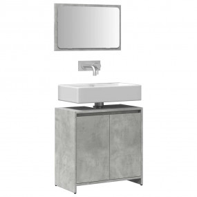 Bathroom Furniture Set Concrete Grey Engineered Wood, G...
