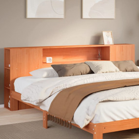 Headboard Wax brown Solid pinewood Double Bed Size Head...