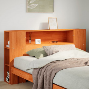 Headboard Wax Brown Solid Pine Wood For 63 in Wide Beds...