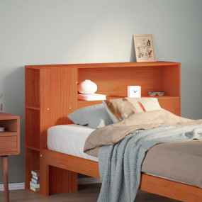 Headboard Wax brown Solid pinewood Twin Headboard Recta...
