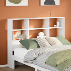 Headboard White Solid Pine Wood For Double Bed Headboar...