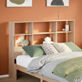 Headboard Pine Solid Pinewood Double Headboard Rectangu...