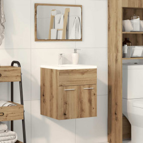 Bathroom Sink Cabinet Artisan Oak Engineered Wood, Iron