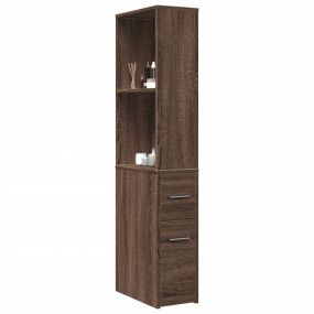 Narrow Bathroom Cupboard Brown Oak Engineered Wood Slim