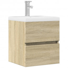 Sink Cabinet Sonoma Oak Engineered Wood Compact Sink Ca...