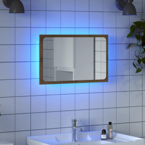 Bathroom Mirror Artisan oak Engineered wood, Glass