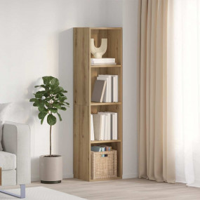 Book Cabinet Artisan Oak Engineered Wood Medium Book Ca...