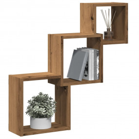 Wall Cube Shelf Artisan Oak Engineered Wood 26.8x5.9x26...
