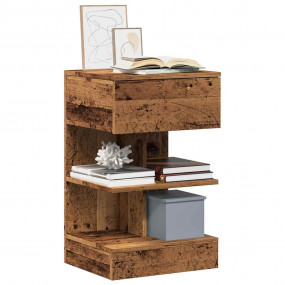 Bedside Cabinet Set of 2 Old wood Engineered wood Mediu...