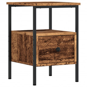 Bedside Cabinet Old wood Engineered wood, iron Small