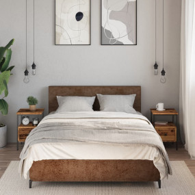 Nightstand Set of 2 Old Wood Engineered Wood, Iron Smal...