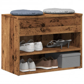 Old Wood Shoe Bench Engineered Wood Small Rectangular M...
