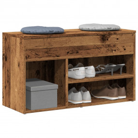 Shoe Bench Old Wood Engineered Wood 31.5 in x 11.8 in x...