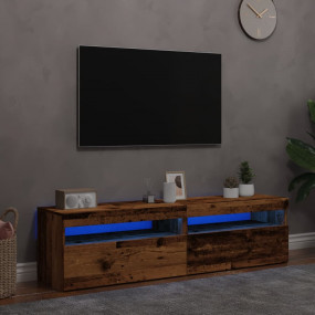 TV Cabinet Set of 2 Old wood Engineered wood Medium TV ...
