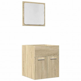 Bathroom Furniture Set Sonoma oak Engineered wood and g...