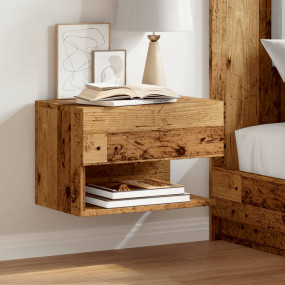 Wall-mounted Bedside Cabinet Old wood Engineered wood