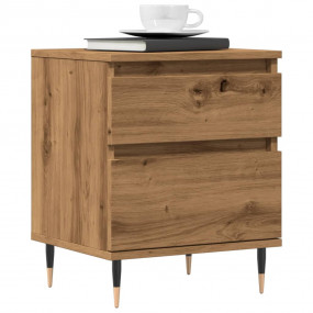 Bedside Cabinet Artisan Oak Engineered Wood and Metal S...