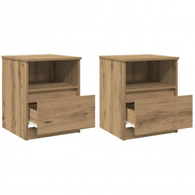 Bedside Cabinet Set of 2 Artisan Oak Engineered wood