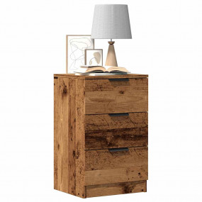 Bedside Cabinet Set of 2 Old wood Engineered wood, meta...