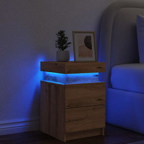 Bedside Cabinet Artisan Oak Engineered Wood Compact