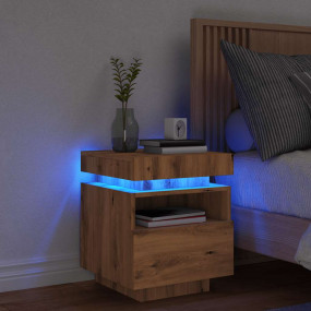 Bedside Cabinet Artisan Oak Engineered Wood Medium