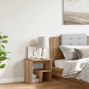 Bedside Cabinet Artisan Oak Engineered Wood Small Bedsi...