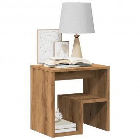 Bedside Cabinet Set of 2 Artisan Oak Engineered Wood Me...
