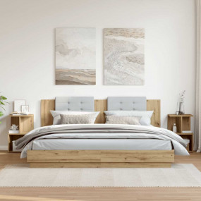 Nightstand Set of 2 Artisan oak Engineered wood