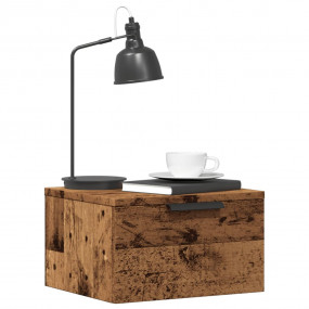 Wall-mounted Bedside Cabinet Set of 2 Old wood Engineer...