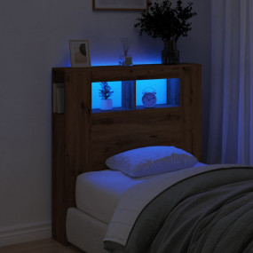 LED Headboard Artisan Oak Engineered wood Standard LED ...