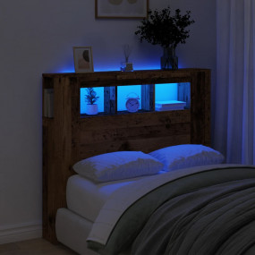 LED Headboard Old wood Engineered wood Medium LED Headb...