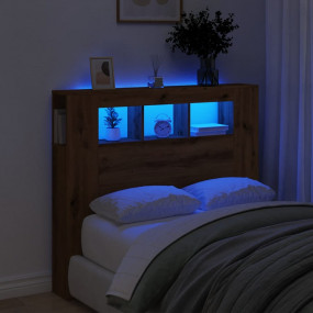 Led Headboard Artisan Oak Engineered Wood 47.2 in x 40....