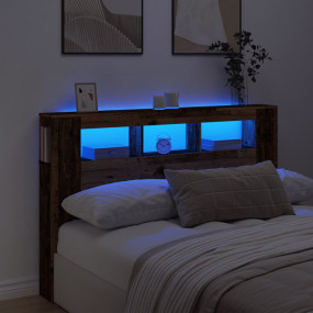 Led Headboard Old wood Engineered wood 63.0 x 7.3 x 40....