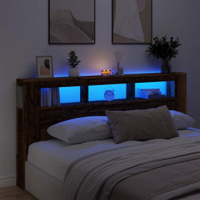 LED Headboard Old wood Engineered wood Standard LED Hea...