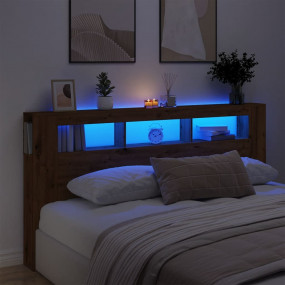 Led Headboard Artisan oak Engineered wood Large Led Hea...