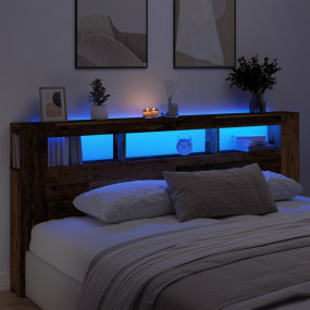 Led Headboard Old wood Engineered wood