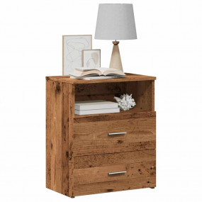 Bedside Cabinet Set of 2 Old wood Engineered wood Bedsi...