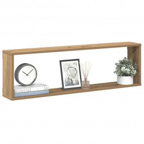 Wall Cube Shelf Set of 4 Artisan oak Engineered wood Me...