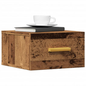 Wall-mounted Bedside Cabinet Old Wood Engineered Wood C...