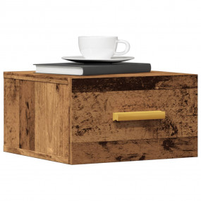Wall-Mounted Bedside Cabinet Set of 2 Old Wood Engineer...
