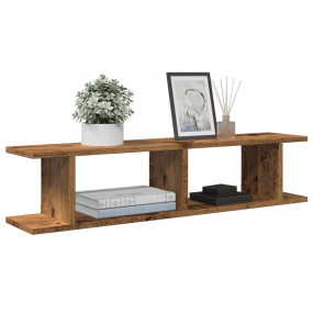 Wall Shelf Set of 2 Old Wood Engineered Wood 35.4 in