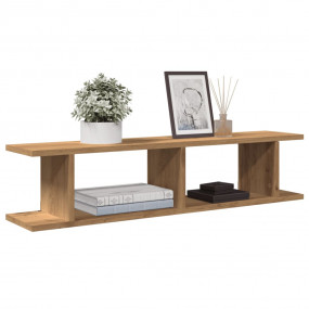 Wall Shelf Set of 2 Artisan Oak Engineered Wood Large