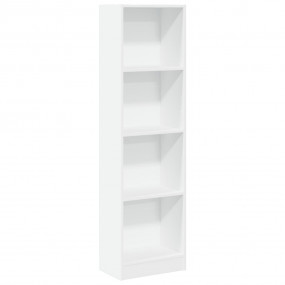 Bookcase White Engineered wood Tall Bookcase Rectangula...