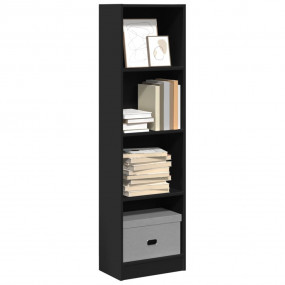 Bookcase Black Engineered wood Tall Bookcase Rectangula...
