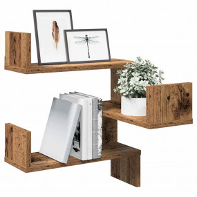 Wall Corner Shelf Old Wood Engineered Wood Medium Wall ...