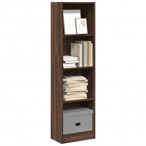 Bookcase Brown Oak Engineered Wood Tall Shelving Booksh...