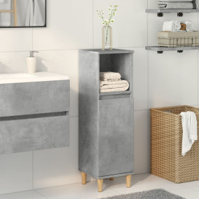 Bathroom Cabinet Concrete gray Engineered wood, solid e...